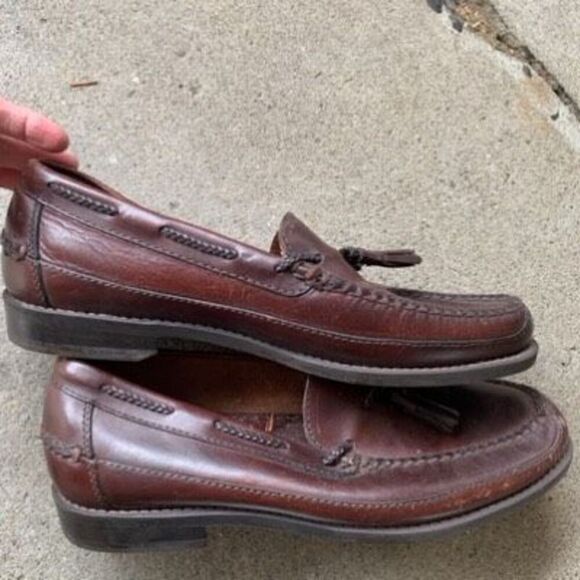 Johnston & Murphy Size 11W Brown Tassel Loafer Shoes 40102006603 Brazil